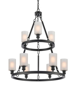 Clymer - 9 Light - 30 inch - Matte Black - Chain Hung - Chandelier (3442|8203-BK-G801-LED)