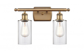 Clymer - 2 Light - 14 inch - Brushed Brass - Bath Vanity Light (3442|516-2W-BB-G802-LED)