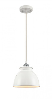 Adirondack - 1 Light - 8 inch - White Polished Chrome - Cord hung - Mini Pendant (3442|516-1P-WPC-M14-W)