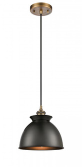 Adirondack - 1 Light - 8 inch - Brushed Brass - Cord hung - Mini Pendant (3442|516-1P-BB-M14-BK)