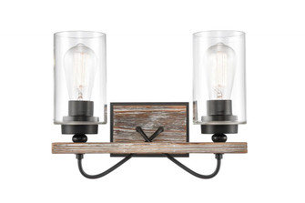 Paladin - 2 Light - 14 inch - Matte Black - Bath Vanity Light (3442|442-2W-BK-CL-LED)