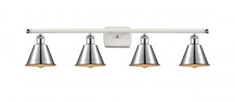 Smithfield - 4 Light - 37 inch - White Polished Chrome - Bath Vanity Light (3442|516-4W-WPC-M8-PC-LED)