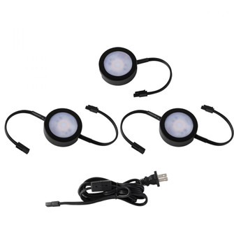 Puck Light Kit- 2 Double Wire Lights, 1 Single Wire Lights, and Cord (16|HR-AC73-CS-BK)