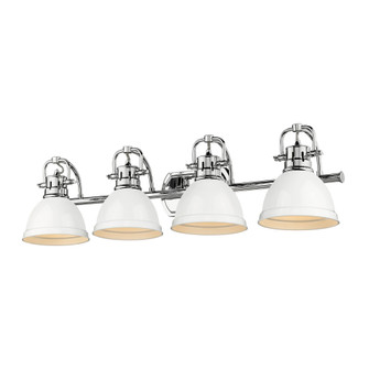 Yep by Golden Lighting Duncan 4-light Vanity in Chrome and White shade (36|3602-BA4 CH-WH)