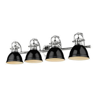 Yep by Golden Lighting Duncan 4-light Vanity in Chrome and Black shade (36|3602-BA4 CH-BK)