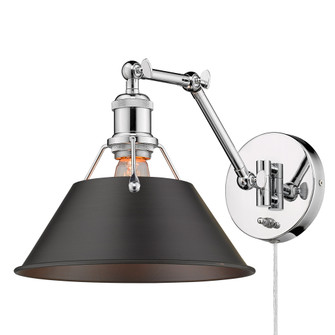 Yep by Golden Lighting Orwell 1-light Swing Arm Wall Lamp in Chrome and Rubbed Bronze shade (36|3306-A1W CH-RBZ)