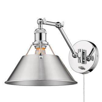Yep by Golden Lighting Orwell 1-light Swing Arm Wall Lamp in Chrome and Pewter shade (36|3306-A1W CH-PW)