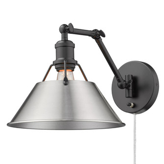 Orwell BLK 1 Light Articulating Wall Sconce in Matte Black with Pewter shade (36|3306-A1W BLK-PW)