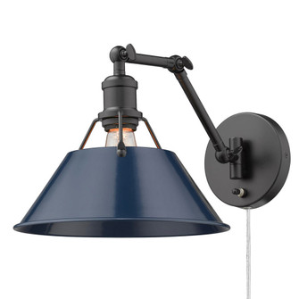 Orwell BLK 1 Light Articulating Wall Sconce in Matte Black with Matte Navy shade (36|3306-A1W BLK-NVY)