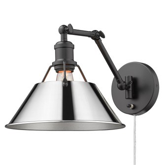 Yep by Golden Lighting Orwell 1-light Swing Arm Wall Lamp in Matte Black and Chrome shade (36|3306-A1W BLK-CH)