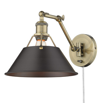 Yep by Golden Lighting Orwell 1-light Swing Arm Wall Lamp in Aged Brass and Rubbed Bronze shade (36|3306-A1W AB-RBZ)