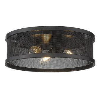 Golden Lighting Channing 3-light Flush Mount in Matte Black (36|3168-FM15 BLK-BLK)