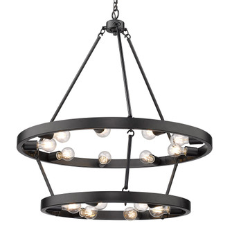 Golden Lighting Castile 15-light 2-tier Chandelier (9+6) in Matte Black (36|1019-96 BLK)