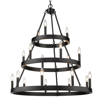 Golden Lighting Alastair 18-light 3-tier Chandelier (3+6+9) in Matte Black (36|1017-369 BLK)
