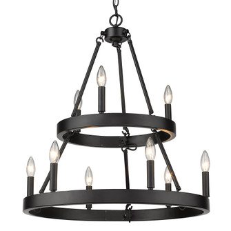 Golden Lighting Alastair 9-light 2-tier Chandelier (3+6) in Matte Black (36|1017-36 BLK)