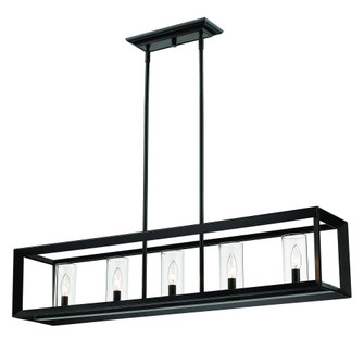 Golden Lighting Smyth 5-light Island Light in Matte Black (36|2073-LP BLK-CLR)