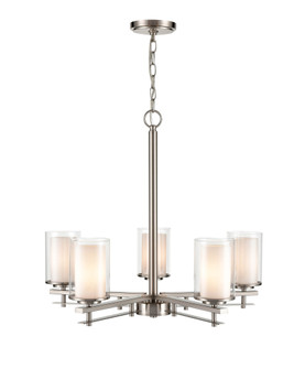 Huderson 5-Light Chandelier Ceiling Light Brushed Nickel (670|5515-BN)