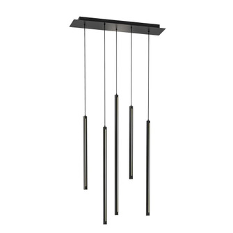 5 Light Square CCT LED Duo - Light Cylinder Pendant Cluster (776|PDLED120-5SQ-BK)