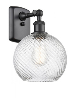 Twisted Swirl 1 Light Sconce part of the Ballston Collection (3442|516-1W-BK-G1214-8-LED)