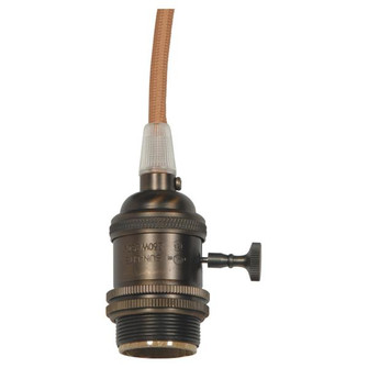 Medium base lampholder; 4pc. Solid brass; prewired; On/Off; Uno ring; 10ft. 18/2 SVT Gold Cord; Dark (27|80/2432)