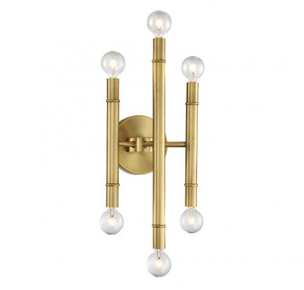 6-Light Wall Sconce in Natural Brass (8483|M90018NB)