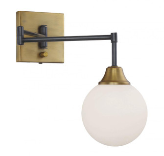 1-Light Adjustable Wall Sconce in Oiled Rubbed Bronze with Natural Brass (8483|M90006-79)