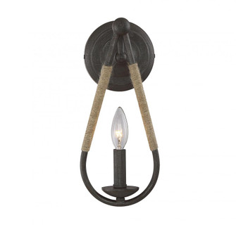 1-Light Wall Sconce in Rusty Nail with Rope (8483|M90002RN)