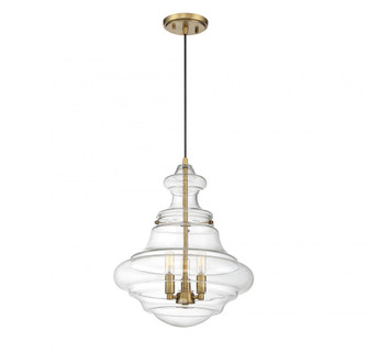 3-Light Pendant in Natural Brass (8483|M70058NB)