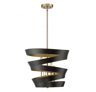 4-Light Pendant in Matte Black with Gold (8483|M70009-46)