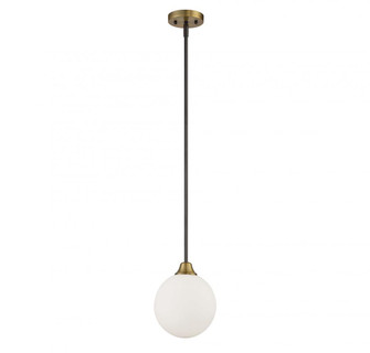 1-Light Mini Pendant in Oil Rubbed Bronze with Natural Brass (8483|M70005-79)