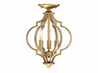 3-Light Convertible Semi-Flush or Pendant in Natural Brass (8483|M60055NB)