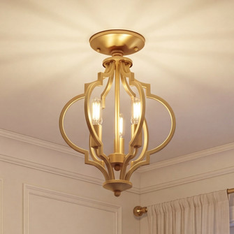 3-Light Convertible Semi-Flush or Pendant in Natural Brass (8483|M60055NB)