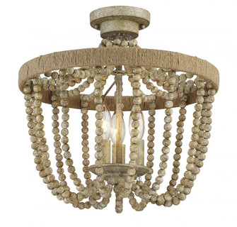 3-Light Ceiling Light in Natural Wood with Rope (8483|M60002-97)