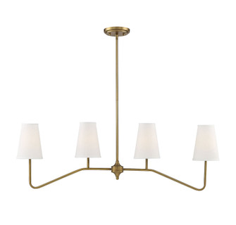 4-Light Linear Chandelier in Natural Brass (8483|M10078NB)