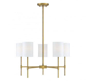 5-Light Chandelier in Natural Brass (8483|M10067NB)