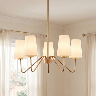 5-Light Chandelier in Natural Brass (8483|M10060NB)