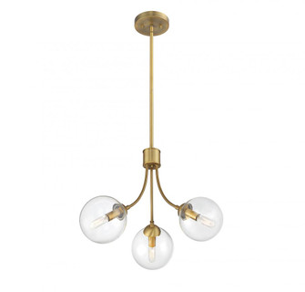 3-Light Chandelier in Natural Brass (8483|M10057NB)
