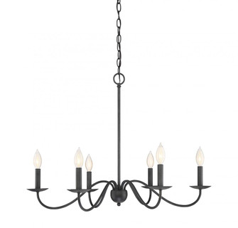 6-Light Chandelier in Aged Iron (8483|M10042AI)