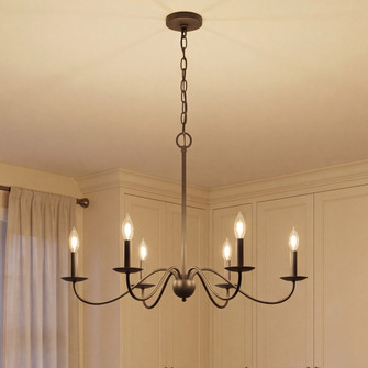 6-Light Chandelier in Aged Iron (8483|M10042AI)