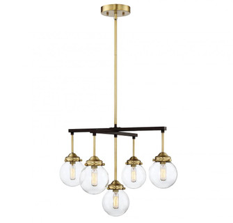 5-Light Chandelier in Oil Rubbed Bronze with Natural Brass (8483|M10041ORBNB)