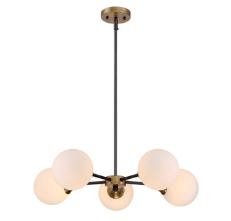 5-Light Chandelier in Oil Rubbed Bronze with Natural Brass (8483|M10011-79)