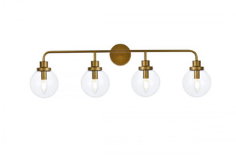 Hanson 4 lights bath sconce in brass with clear shade (758|LD7037W38BR)