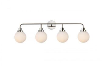 Hanson 4 lights bath sconce in polished nickel with frosted shade (758|LD7036W38PN)