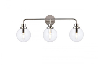 Hanson 3 lights bath sconce in polished nickel with clear shade (758|LD7035W28PN)