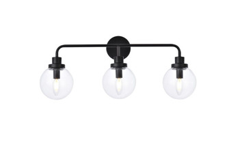 Hanson 3 Lights Bath Sconce in Black with Clear Shade (758|LD7035W28BK)