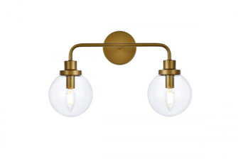 Hanson 2 lights bath sconce in brass with clear shade (758|LD7033W19BR)
