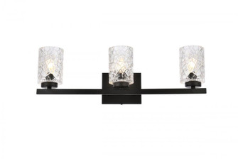Cassie 3 lights bath sconce in black with clear shade (758|LD7027W24BK)