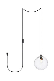 Cashel 1 Light Black and Clear Glass Plug-in Pendant (758|LDPG2281)
