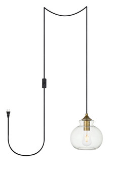 Destry 1 Light Brass Plug-in Pendant with Clear Glass (758|LDPG2245BR)