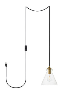 Destry 1 Light Brass Plug-in Pendant with Clear Glass (758|LDPG2244BR)